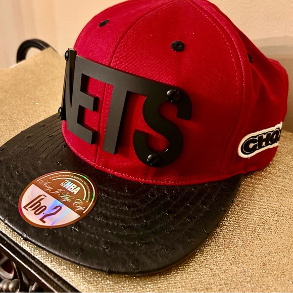 HyFlat Brooklyn Nets NBA SnapBack Rare CHO.2 Ostrich Bill Hat - Picture 2 of 9